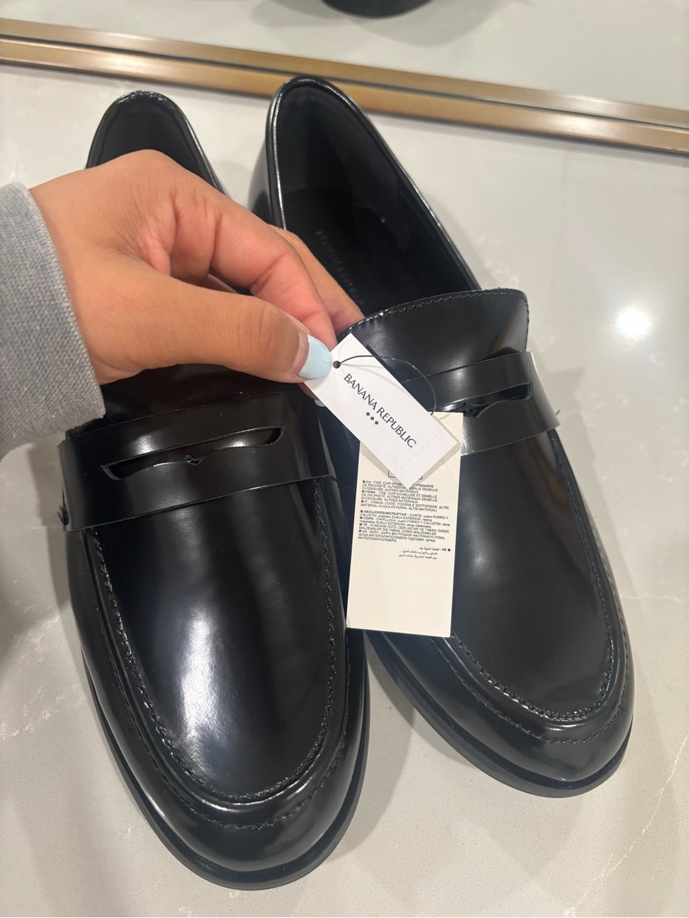 Banana Republic women Black Leather Penny Loafers
